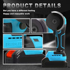 Brushless Cordless Angle Grinder Kit, 28000rpm Mini Electric Angle Grinding Tool with 2x21V 2000mAh Battery and 6-Cutting Discs, Grinder Handheld Cutter for Metal Wood