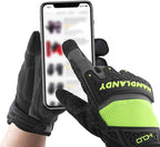 HANDLANDY Mens Work Gloves Touch screen, Utility Mechanic Gloves, Flexible Breathable Fit- Padded Knuckles & Palm
