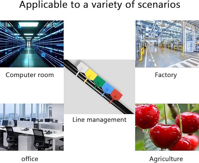 6 in Marker Nylon Cable Ties, Plastic Water Proof Tags, Self-Locking Written-on Cable Marker, Security Seals Label for Cabling, Wire Marking Label, Shipping Hanging Tags - Blue/ 100pcs