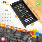 Solid Wood 48" Work Bench with Drawers, Adjustable Height Workbench with Wheels, Heavy-Duty Work Table with Power Outlets, 2000 LBS Capacity Workstation for Garage, Workshop(48" X 24")