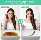 Drain Snake Hair Drain Clog Remover, 37-Inch Anti-Break Metal Sink Snake Drain Hair Removal Tool with Nylon Layer, Plumbing Snake Drain Cleaner Tool–6 Pack for Bathroom, Shower, Kitchen Sink, Bathtub