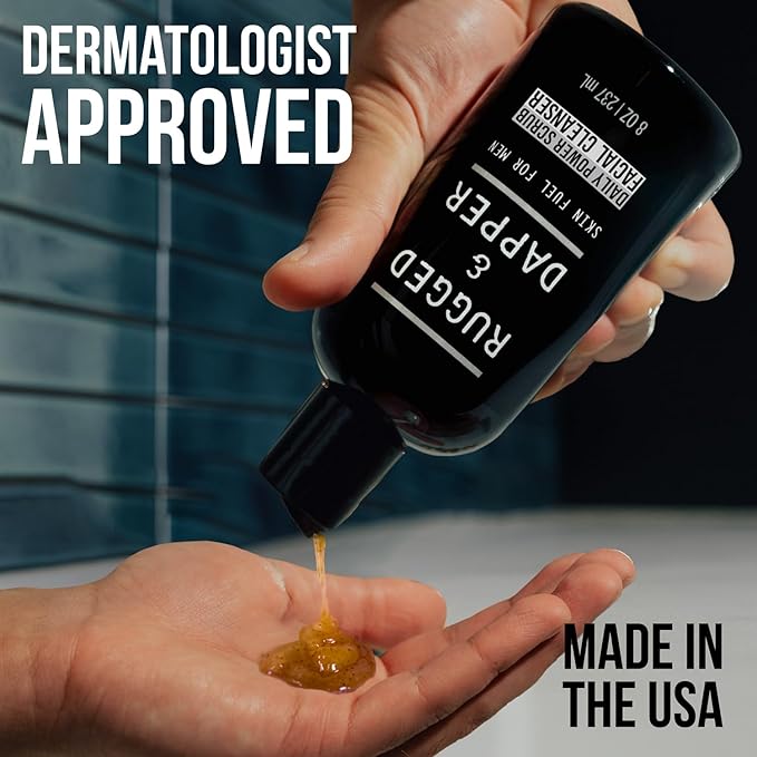 Premium Daily Power Scrub | 8 oz | Exfoliating Mens Face Wash | Deep Cleans + Prevents Breakouts | Face Wash Men's | Natural Ingredients | Made in USA-VeraVaultWomen