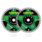 Circular Saw Blade 5-1/2 Inch - 48T ABT Wood Cutting Saw Blade with 5/8” Arbor for Wood, Plastic, Plywood, Particle Boards, Multilayer Boards(2 Pack)