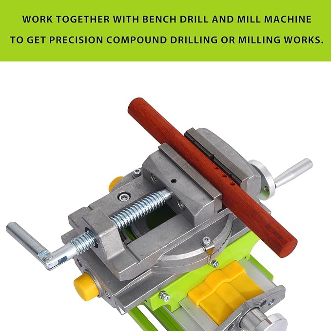 BHTOP Cross Slide Drill Vise 2 Way X-Y Compound Vise, Multifunction Worktable Milling Working Table Milling Machine, Cross Slide Mill Drill Press Milling Vise