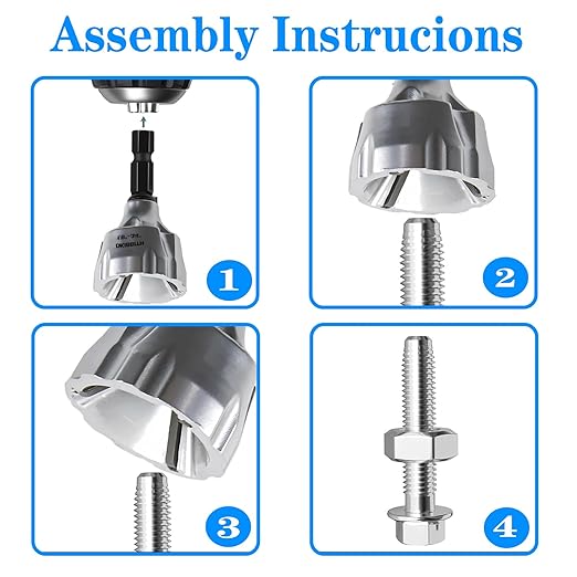DKIBBITH Heavy-Duty Deburring Chamfer Tool with Sharp Tungsten Carbide Blades, Fast Hex Shank Deburr, External Burr Removal for Metal Rod Bolt Pipe 3D Printing PVC in 1/8" to 3/4" Diameter (3~19mm)
