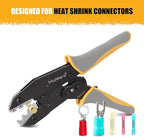 Mulwark Wire Crimping Tool for Heat Shrink, Wire Crimper AWG 10-22 | Professional Wire Crimpers-Crimping Pliers for Automotive, Marine & DIY Electrical Projects