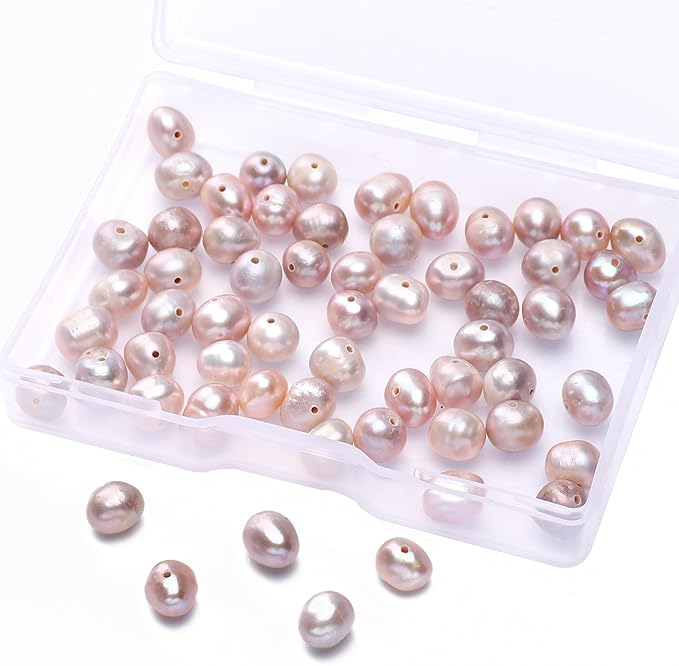 Natural Pearl Beads Potato 6-7mm Purple Freshwater Cultured Loose Gemstone Beads for DIY Jewelry Making 13.8''/Strand HQ