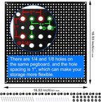 Pegboard Rack Garage Storage Steel Horizontal Peg Board Pack,Steel Pegboard Heavy Duty- 4 Pack 16-Inch X 16-Inch Metal Peg Board Tool Organization Panels(Black)