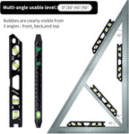 BETHEL 9 Inch Magnetic Torpedo Level with 4 Bubble Vials, V-Groove & Magnetic Rails, Black Aluminum Alloy Construction