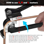 HAUTMEC Tube Bender,90 Degree 3-IN-1 pipe bender for 1/4" 5/16" 3/8" Copper Aluminum and Brass Pipes HT0004-PL