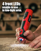 AVID POWER Cordless Rotary Tool 2.0 Ah 8V Rechargeable Rotary Tool, 4 Front LED Lights, 5 Speeds, 60 Pcs Rotary Accessories with Bag for Carving, Engraving, Sanding, Polishing and Cutting - Red