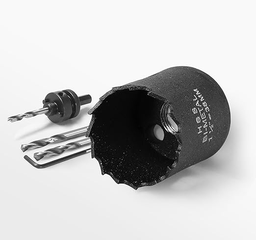 1-1/2 Inch Hole Saw with 1/2" Triangle Shank Quick Change Arbor, JTemgle Bi-Metal Hole Saw Heavy Duty Hole Cutting Tool for Cornhole Boards, Recessed Lights, Wood, Plastic, Drywall & Soft Metal
