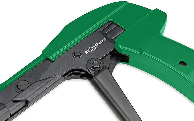 42711 Zip Tie Gun/Cable Tie Install Tool, Adjustable Tension with Built-In Cutter, for Nylon Ties up to 1/4”- Green