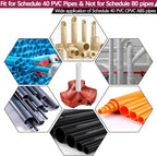 PVC Fitting Saver 2-Inch Head,Triple Blade PVC Pipe Reamer Socket Saver with 3/8-Inch Hex Shaft,Plastic Pipe Fitting Reamer Plumbing Tool for Sch.40 CPVC ABS Socket Hub,Fit Standard 1/2" Drills