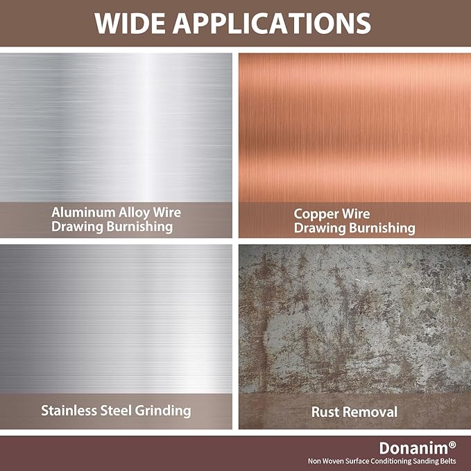 1-1/2 x 30" Non Woven Surface Conditioning Sanding Belts for Pipe Tube Polisher Sander, 1 Each of 150 240 Grit Nylon Brushed Sander Paper for Pipe Belt Sander, 1.5 x 30" Sand Belts for Metal, 2 Pack