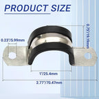 10PCS Reinforced Rigid Pipe Strap Clamp 1 Inch Conduit Clamp with Rubber Straps, Pipe Brackets for Mounting 2 Hole U Clamps Brackets Strap Hanger Tube Tension Clips Heavy Duty