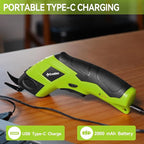 2 Blade Cordless Electric Scissors for Cardboard Fabric Cutter Cardboard Cutter Tool for Crafting,and Sewing with Usb Cable Green-2blades