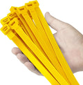 12 inch Yellow Zip Ties Heavy Duty 100 PCS, 250 LBS Ultra Exclusive Strong Plastic Wire Ties, Large Cable Ties Extra Long Tie Wraps, Indoor and Outdoor UV Resistant