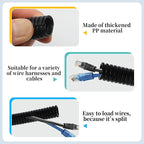 Split Wire Loom 1/4", 1/2", 3/8", 3/4" X 30 ft Electric Wires Covers Flexible Wire Loom Tubing Dog Cat Cord Protector Split Cable Sleeves (1/4", 1/2", 3/8", 3/4" x 30 Ft)