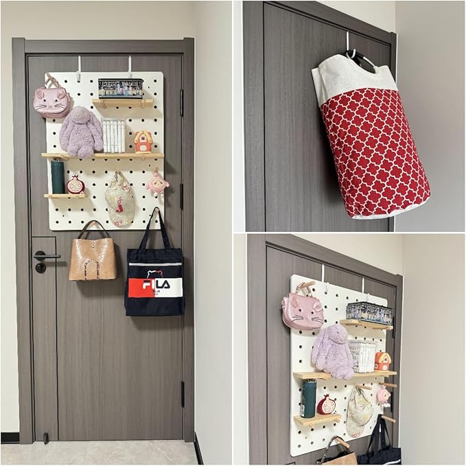 Over The Door Metal Hooks with Plastic Coating 5.5" Fit 0.5" to 1 3/4" Door 4 Pcs Heavy Duty Single Towel Robe Rack Wreath Bathroom Shower Hanger Shoe Organizer Ironing Board Short White