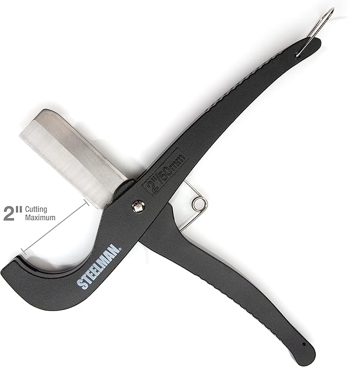 Steelman PVC Pipe Cutter Tool, Cuts 2-inch Tube, Stainless Steel Blade