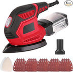 Sander, 200W Detail Sander has 2 Pcs Polishing Pads, 14000RPM, Compact Electric Sander with 20Pcs sandpaper, Hand Sanders with Efficient Dust Collection System for Woodworking, Sanding Works in Home