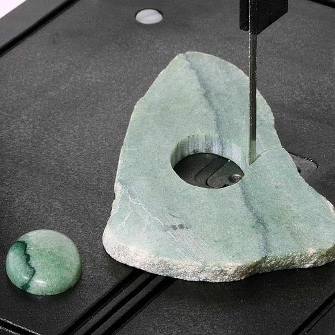 Inland Craft DB-100 Band Saw Machine, Tabletop Wet Tile Saw for Cutting Stained Glass, Stone, Plastic, Coral, Metals, Wood, Cut Free-Form Cabochons, Shapes & Curves - Includes THREE Blades