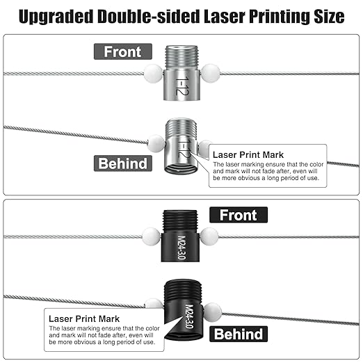 (Patent)CKE Upgraded Nut & Bolt Thread Checker Wire Loop Design - 44 Male/Female - Inch & Metric Detachable Nut and Bolt Thread Size Checker Identifier Gauges