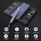 Electric Cordless Rotary Tool, Engraving Pen with 30 Engraving Bits, 5 Speed Level Adjustable, OLED Screen Display Speed and Power, Big Power No Core Motor