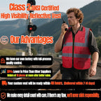 BeautyWill Custom Safety Vest Customized Logo Class 2 High Visibility Reflective Vest with Pockets Construction workwear