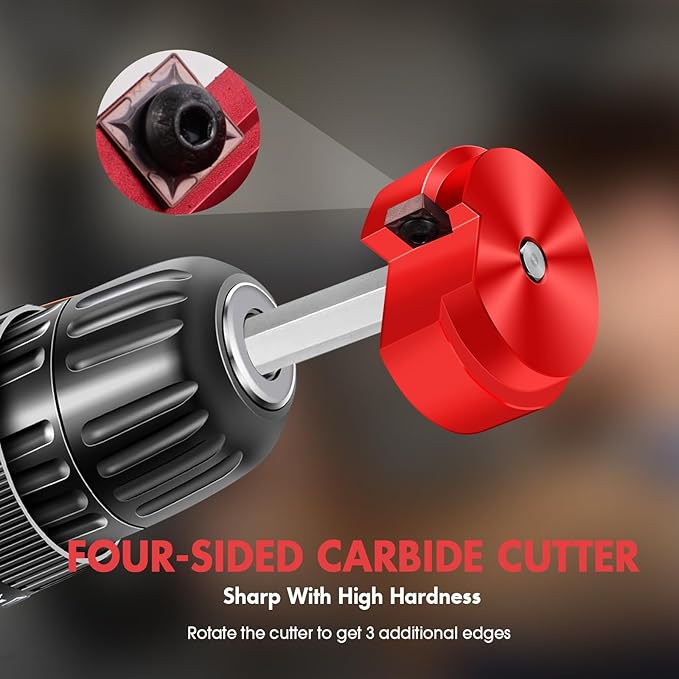 PVC Fitting Saver 1 Inch Head, PVC Reamer, 2" PVC Pipe Reamer with 3/8-Inch Hex Shaft, PVC Socket Saver Plumbing Tool Plastic Pipe Fitting Reamer for Sch.40 PVC CPVC ABS