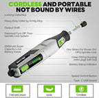 PHALANX Rotary Tool - 4V Cordless Rotary Tool Kit Accessories 80 PCS 2500mAh Li-Ion Battery, Preset 5 Speed Adjustment Grinder Tool for Cutting Sanding Carving Polishing Engraver DIY Crafts