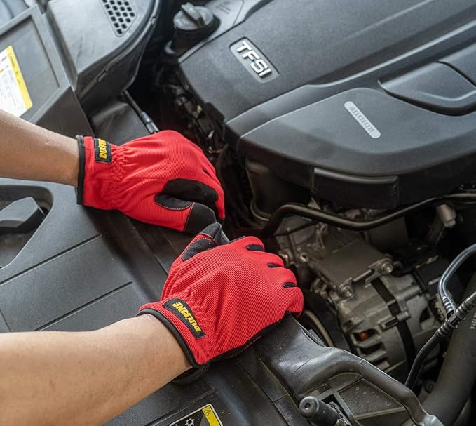 DULFINE High Performance Work Gloves For Men(3 Pairs Pack), High Dexterity Touch Screen For Multipurpose,Excellent Grip (Large)