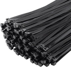 200PCS 10 inch Black Zip Ties 75LBS Tensile Strength Self-Locking heavy duty UV Resistant Cable Tie Wraps for indoor and outdoor use(Black)