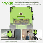 Laser Level, HUEPAR 98Ft Self Leveling Laser Level Green Line Laser Cross Line Laser Leveler Tool for Picture Hanging, Tile, Home Renovation, Indoor Project, Battery&Carrying Bag Includ with L-Bracket