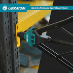 LIBRATON Rivet Nut Tool, 16" Rivnut Tool Kit, Hand Rivet Nut Tool kit with 11PCS Metric & SAE Interchangeable Mandrels, 110PCS Rivet Nuts, Carrying Case, Auto Release Nut Design