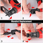 Rivet Nut Tool Kit with a Step Drill Bit & 80 Nutserts for Tight Space, 8" Rivnut Tool Set Riveter with 8 Mandrels 6-32 8-32 10-24 1/4-20 M3 M4 M5 M6 in Organized Rugged Carrying Case NT600