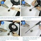 FLSEPAMB Drain Auger 25 Ft Plumbing Snake Snake Drain Clog Remove Tool Professional Sink Snake for Bathtub Drain, Kitchen Sink, Comes with Gloves and 25 Inch Snake Hair Clog Remover