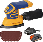 Cordless Detail Sander Compatible with Dewalt 20v Max Battery, 1.9Amp, Dust Collector, Brushless 12,000 OPM Speed, Compact Soft Palm Grip, 10pcs Sanding Pads, 2.0Ah Charger & Battery Kit
