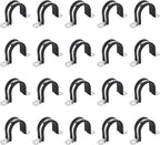 2 Inch 20 PCS 2 Holes Rubber Cushioned U Bracket Clamp, Reinforced Rigid Pipe Strap, Stainless Steel Conduit Straps Cable Clamp (50 mm) by Tavonuxt