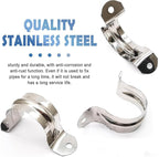 20 Pack 2 Inch 50mm U Bracket Rigid Pipe Strap Clamp, Two Hole Strap U Tube Pipe Conduit Clamp Clip for Pipe Fixing