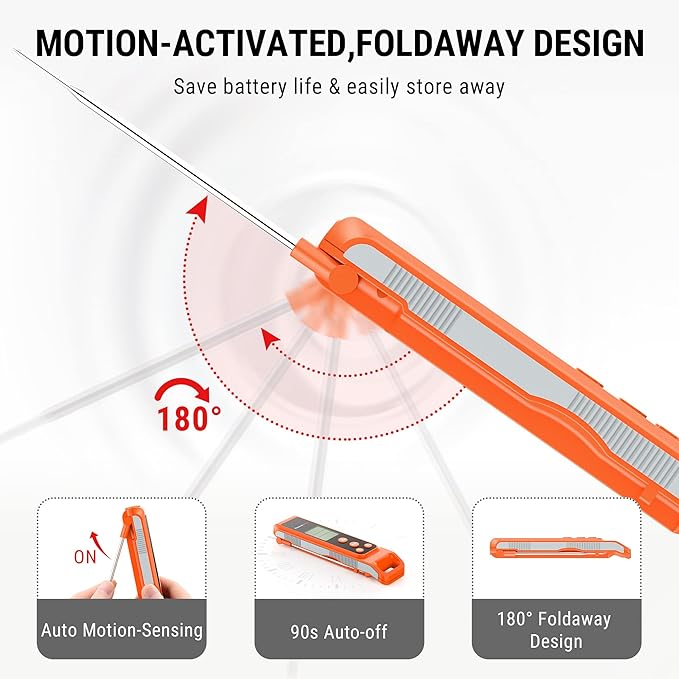ThermoPro TP420 2-in-1 Instant Read Thermometer for Cooking, Infrared Thermometer Cooking Thermometer with Meat Probe, Non-Contact Laser Meat Thermometer for Griddle Grill Pizza Oven HVAC Pool