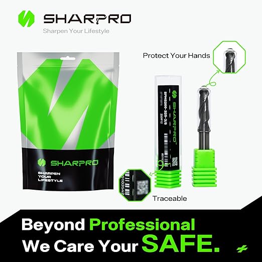 Extra Long Ball Nose End Mill 3/8 Inch SHK. and Cutting Dia. 3D Carving, High-Speed and Deep Cutting, AlCrN Coated, Apply for Alloy Steel, Stainless Steel and Various Cast Iron.