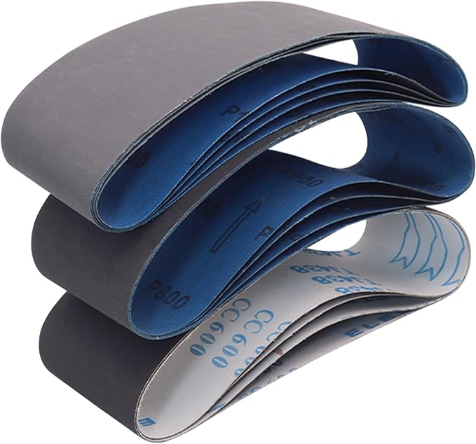 15 Pack 3 x 18 Inch Sanding Belts, 3x18 Silicon Carbide Sanding Belt, 5 Pcs Each of 600, 800, 1000 Grits Knife Sharpening Sander Belt