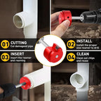 6PCS PVC Reamer Kit With 1/2inch, 3/4inch, 1inch, 1-1/4inch,1-1/2inch, 2inch Head Aluminum, PVC Fitting Saver For SCH40 Pipe