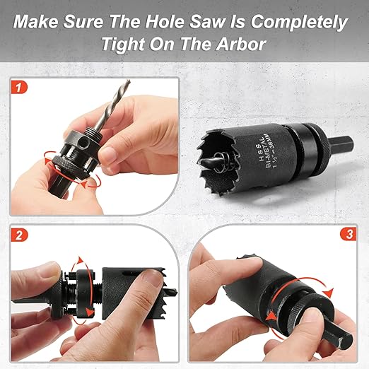 1-1/2 Inch Hole Saw with 1/2" Triangle Shank Quick Change Arbor, JTemgle Bi-Metal Hole Saw Heavy Duty Hole Cutting Tool for Cornhole Boards, Recessed Lights, Wood, Plastic, Drywall & Soft Metal