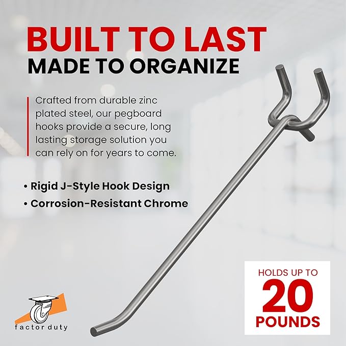 200 Pack PEG Board Pegboard Shelving Hooks 6" Length Wholesale Lot