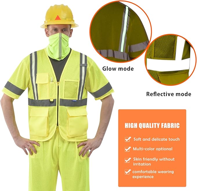 A-SAFETY 4XL 5XL class 3 Glow high vis vest