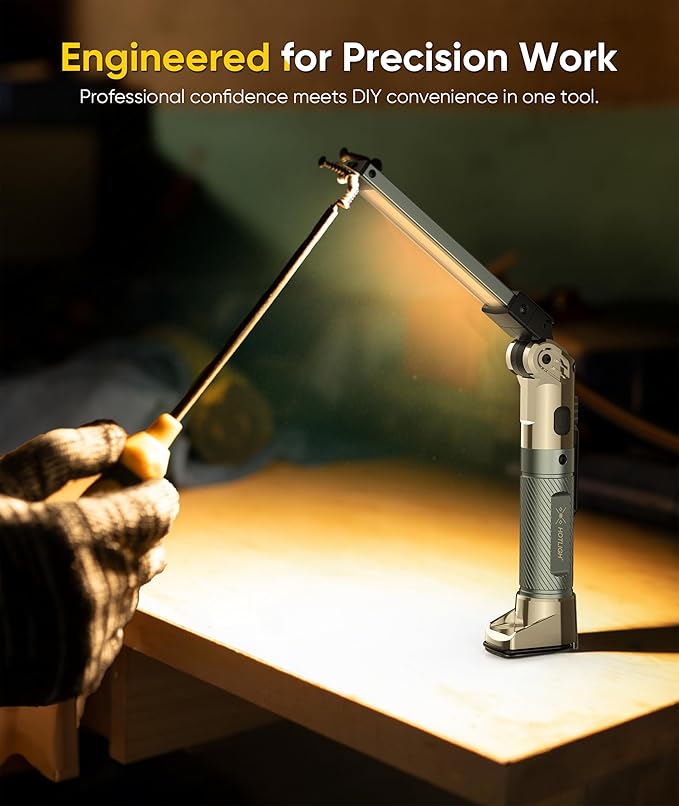 Magnetic Work Light - 4000mAh Rechargeable Work Light with Hook Design, 1200 Lumens Mechanic Light, 3 Lighting Modes Magnetic Flashlight for Repairing、Emergency
