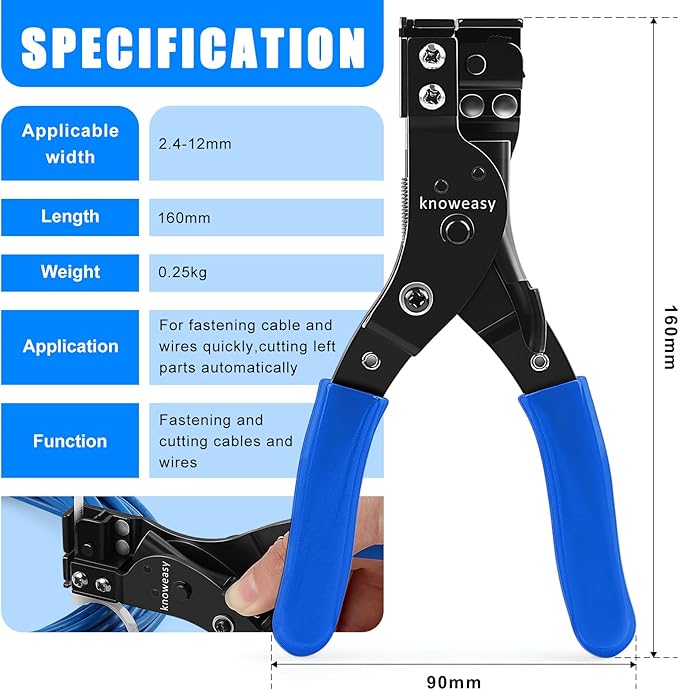 Knoweasy Zip Tie Tool and Cable Tie Tool for Plastic or Nylon Cable Tie